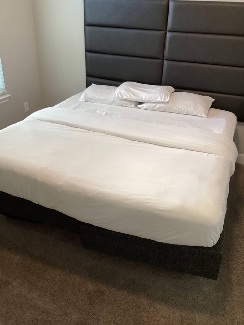 Freshly made clean bed