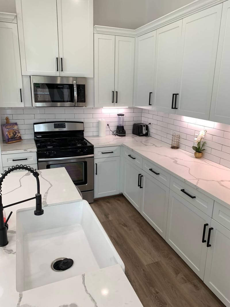Gleaming kitchen countertops